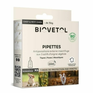 Pipettes insectifuges - Chiot / Petit Chien / Moyen Chien / Grand Chien - bio
